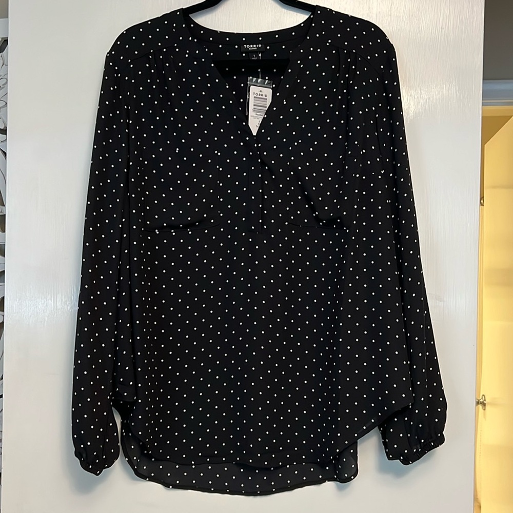 Torrid Harper Georgette, long sleeve blouse